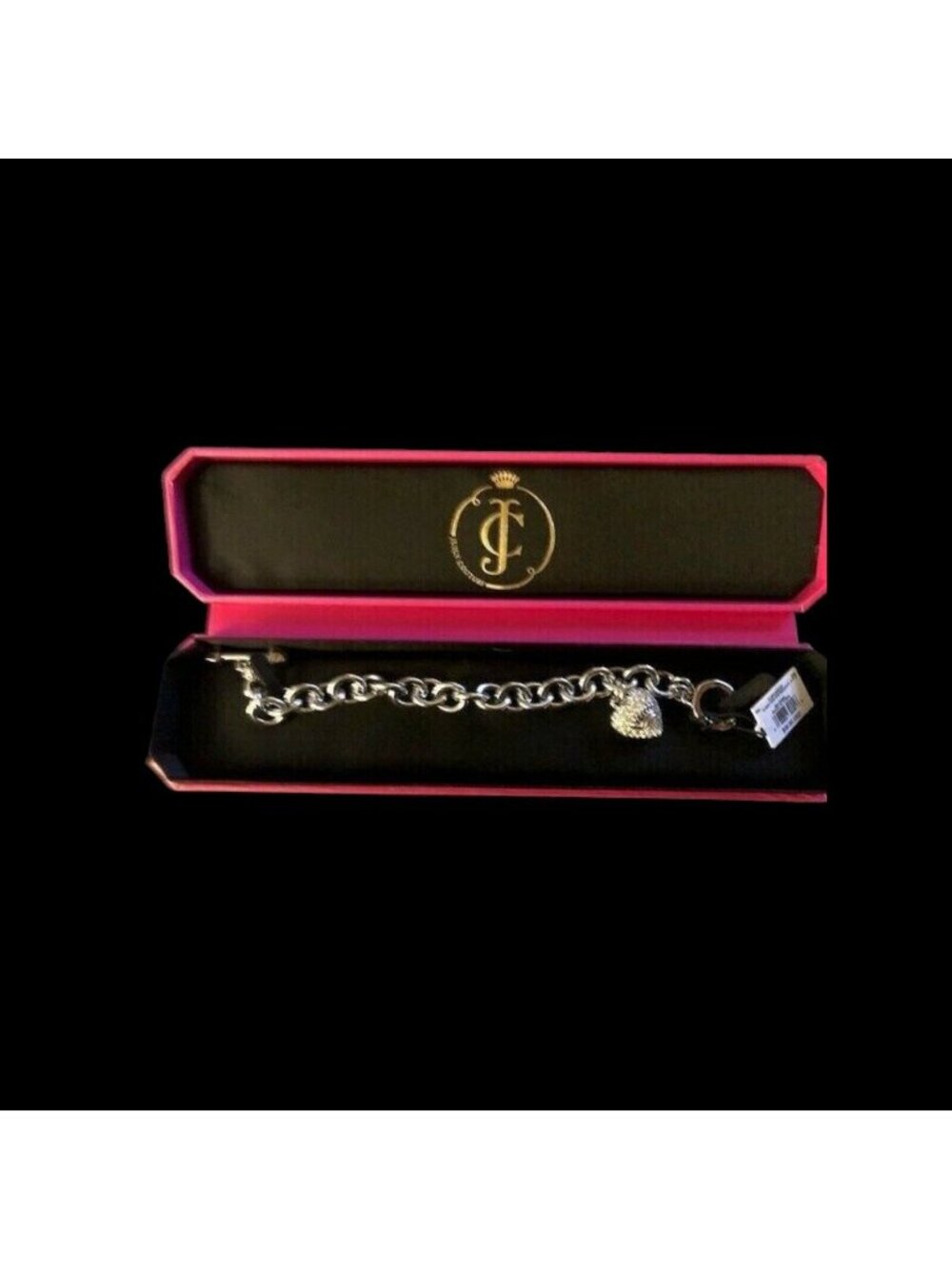 Rare Juicy Couture Heart Starter Bracelet - Silver Plated, New in Box
